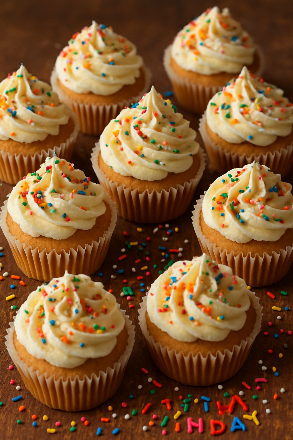 Homemade Birthday Cake Cupcakes (One Dozen)