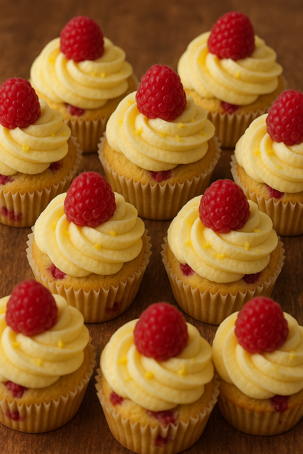 Homemade Lemon Raspberry Cupcakes (One Dozen)